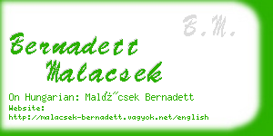 bernadett malacsek business card